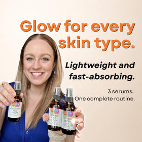 GLEOW nighttime routine in bathroom lighting showing retinol use with moisturizer