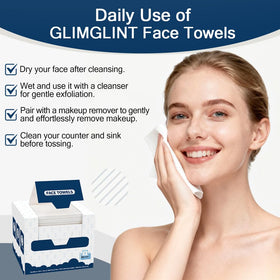 GLIMGLINT towel used outdoors by traveler showing portable freshness