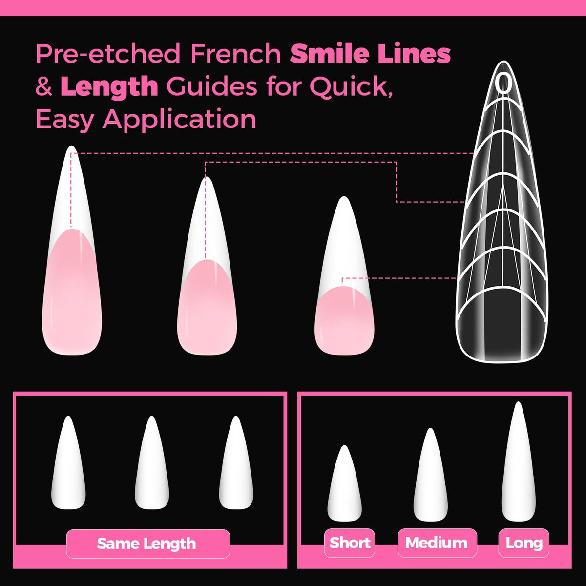 GlimightyX finished French tip after form removal showing neat smile line symmetry