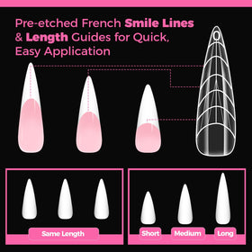 GlimightyX finished French tip after form removal showing neat smile line symmetry