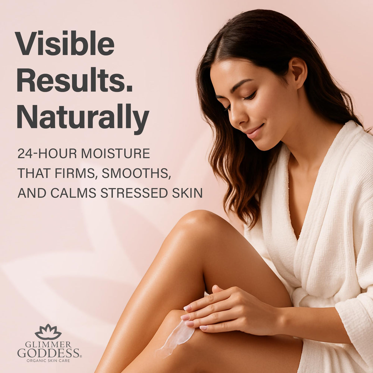 Glimmer Goddess being applied to forearm showing smooth hydration