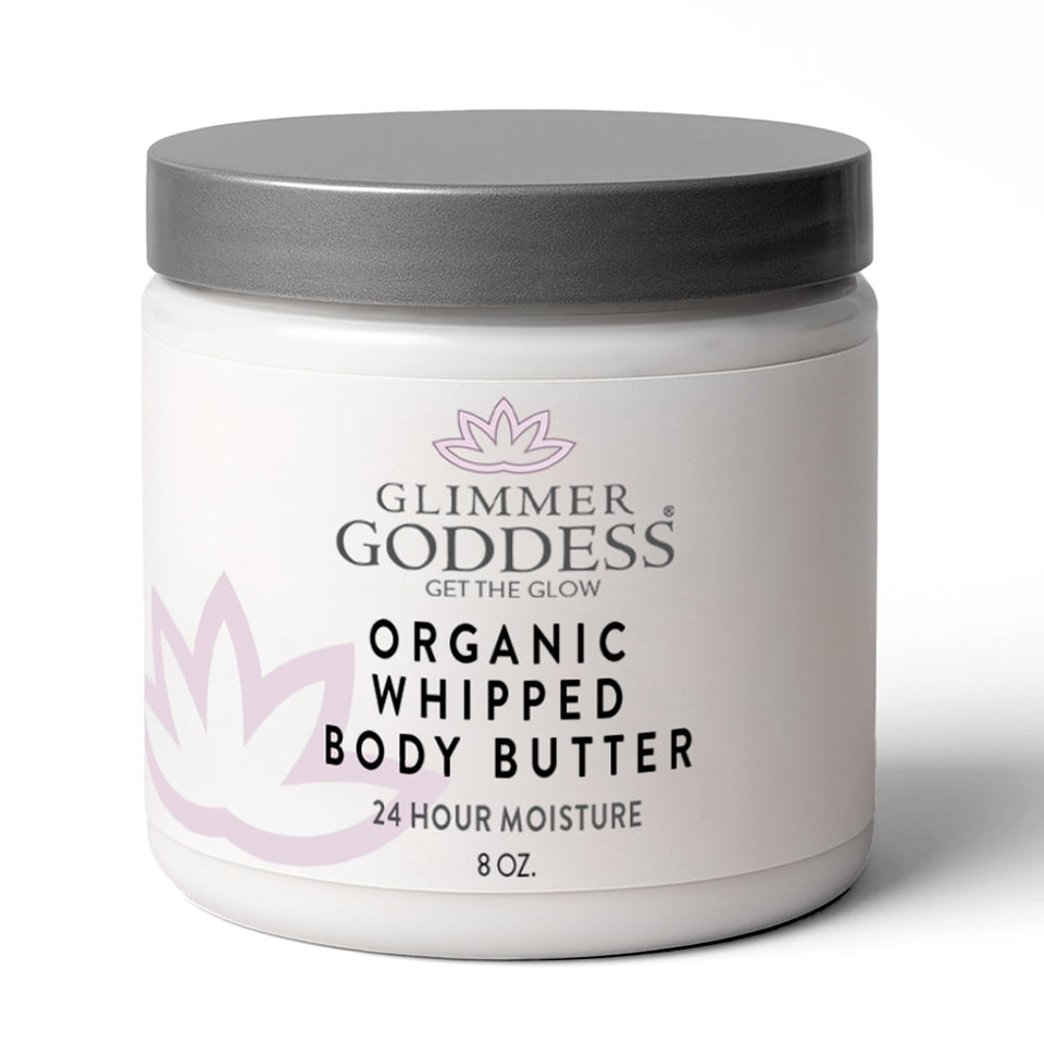 Glimmer Goddess front jar showing label and clean packaging benefit
