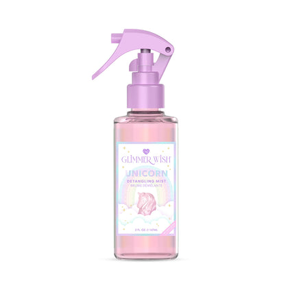 Glimmer Wish front bottle showing 5 fl oz pink detangler benefits