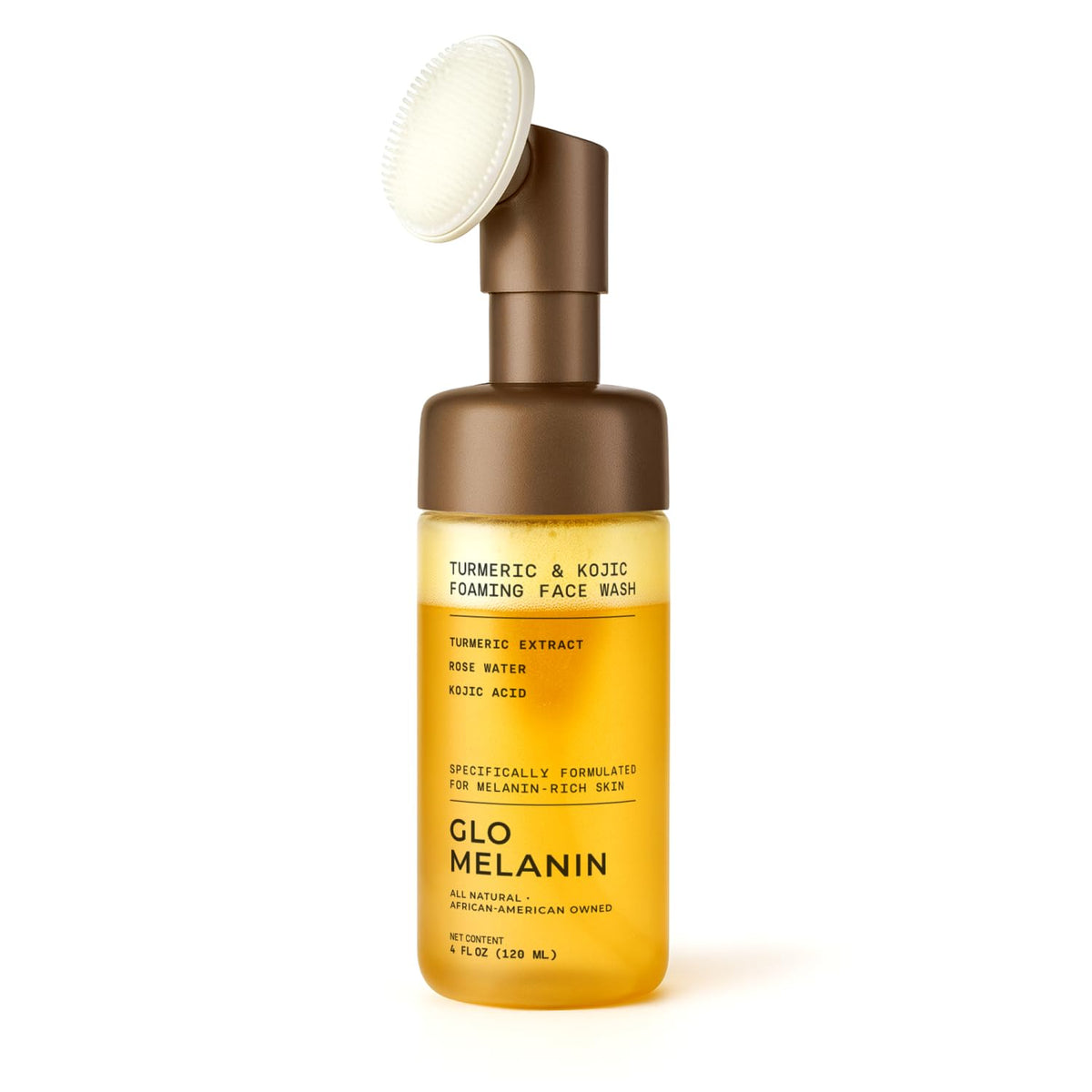 Glo Melanin front packaging showing brightening cleanser benefits
