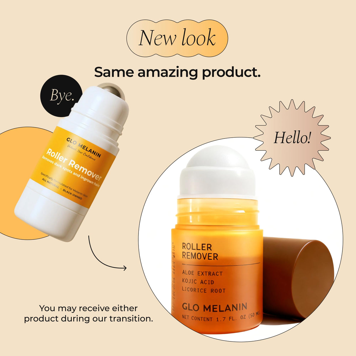 Glo Melanin on bathroom counter in lifestyle scene showing daily routine compatibility