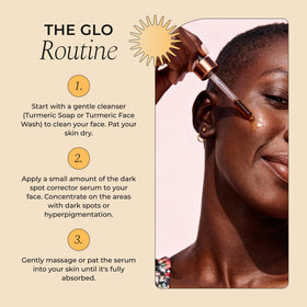 Glo Melanin packaging box beside bottle emphasizing premium presentation