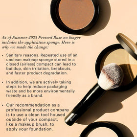 Glo Skin Beauty brush applying powder demonstrating buildable coverage benefit