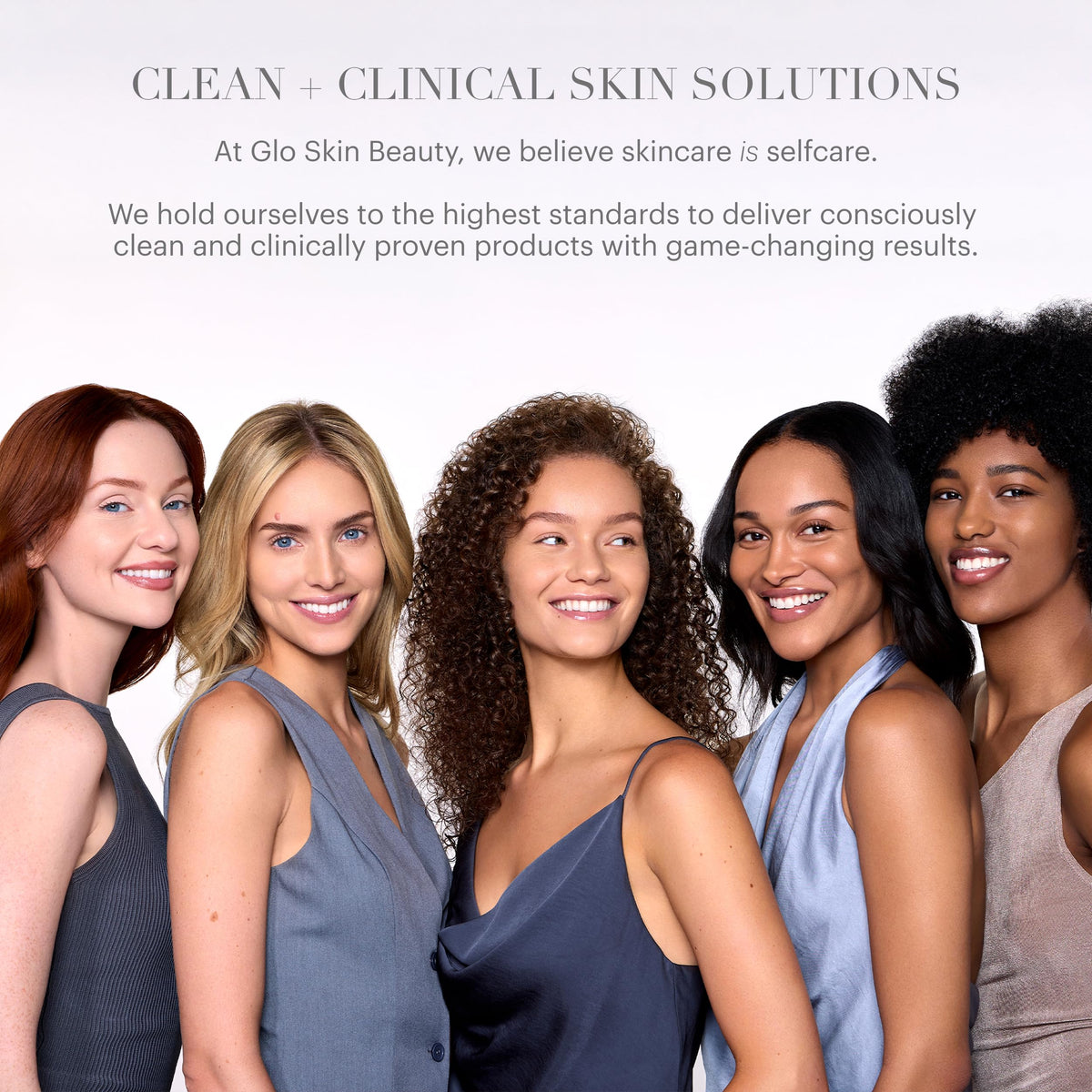 Glo Skin Beauty model wearing powder for natural semi-matte finish benefit