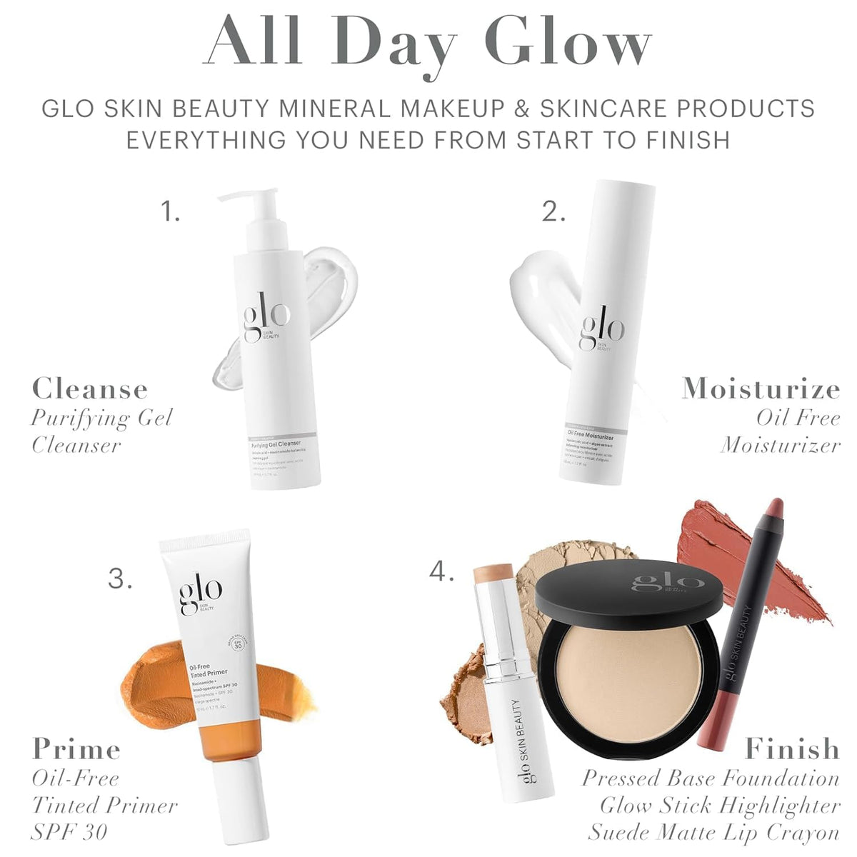 Glo Skin Beauty used over liquid foundation showing seamless set and longer wear