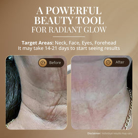 GLO24K close-up on LED panel illustrating three light modes for customizable cosmetic use