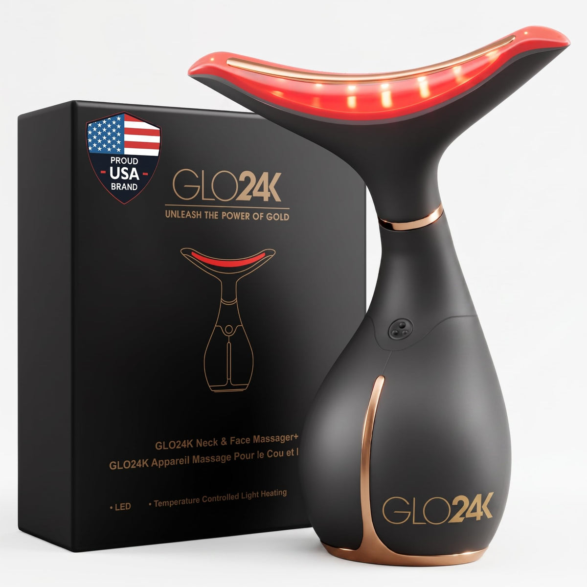 GLO24K in bathroom routine setting showing how it complements daily self-care rituals