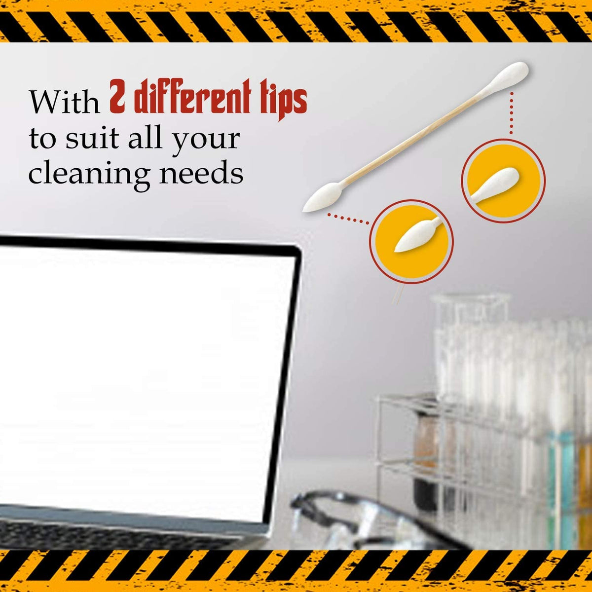 Glob Mops swab cleaning camera sensor edge for precision maintenance