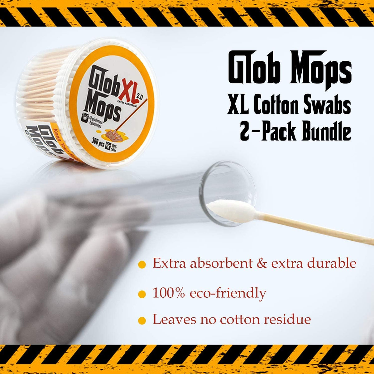 Glob Mops reinforced stick detail demonstrating bend resistance