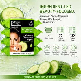 Global Beauty Care four packs stacked to display the 120 count value and storage option