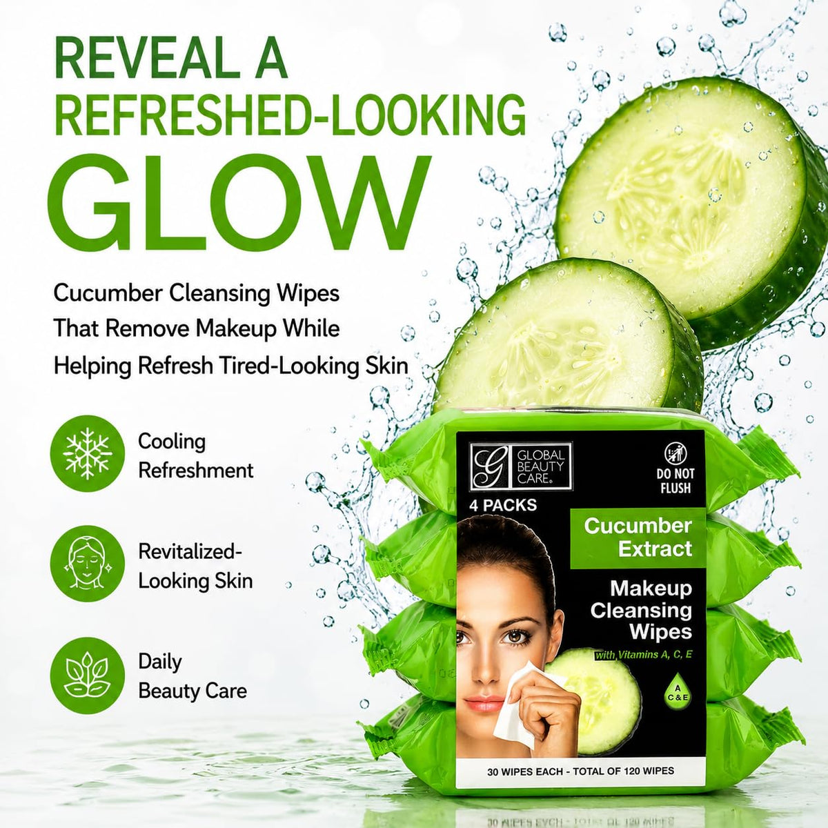 Global Beauty Care open pack with resealable lid demonstrating moisture retention convenience