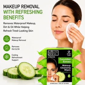 Global Beauty Care wipe removing waterproof mascara gently from lashes for easy eye makeup removal