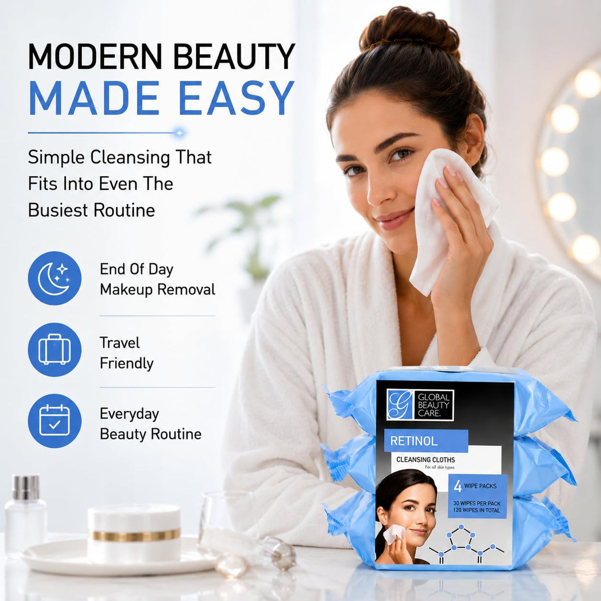 Global Beauty Care resealable pack seal closeup highlighting freshness retention benefit