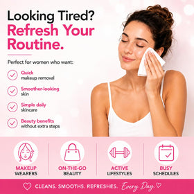Global Beauty Care close-up of wipe texture showing soft fibers for gentle cleansing