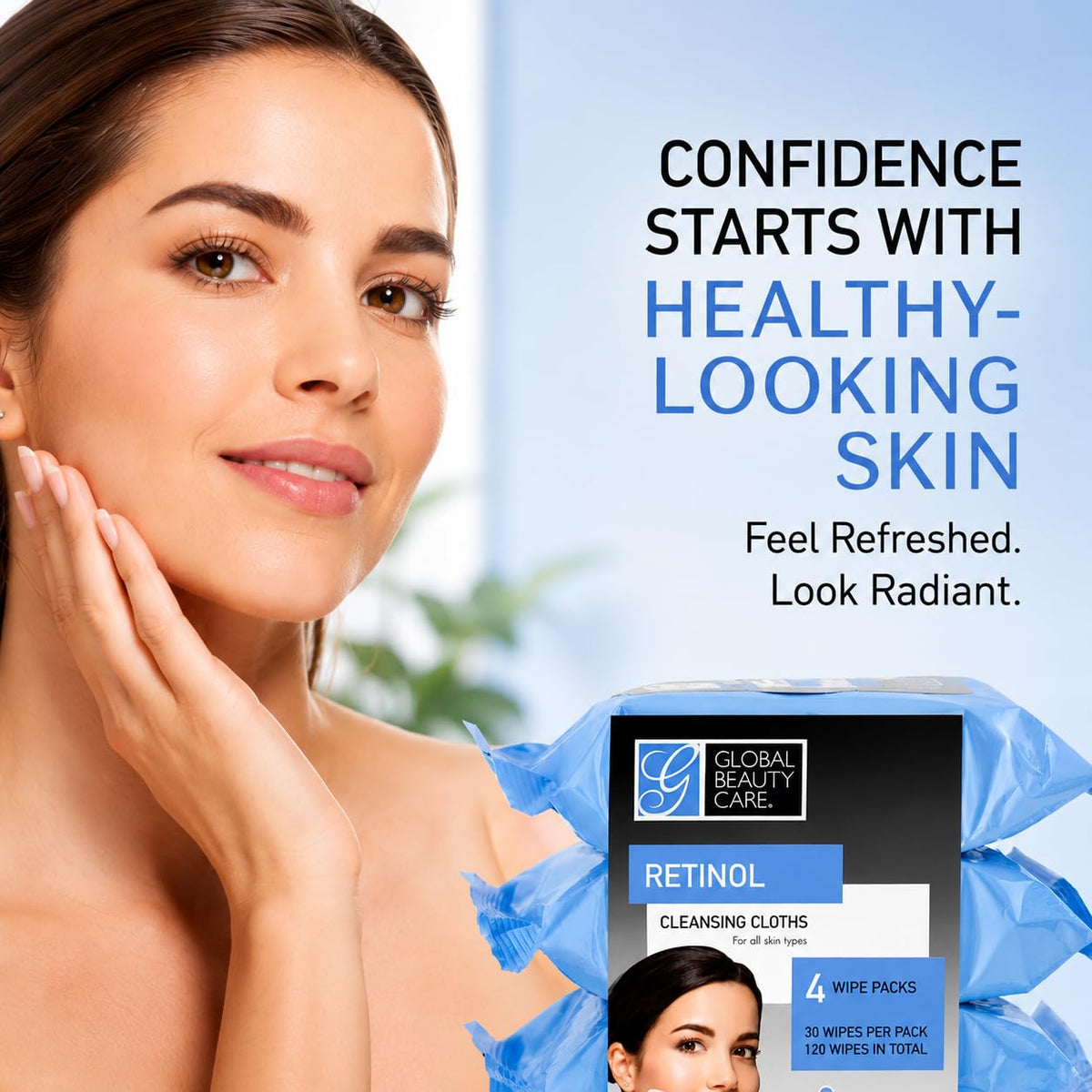 Global Beauty Care textured cloth detail emphasizing soft fibers and gentle glide benefit