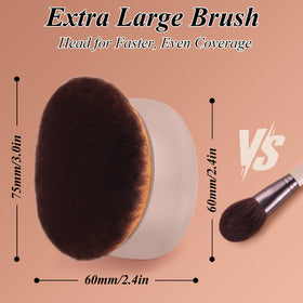 GloréBrochas brush applying self-tanner to leg demonstrating even, smooth coverage