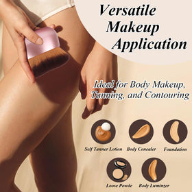 GloréBrochas applying tanning mousse to leg for even, natural-looking body color
