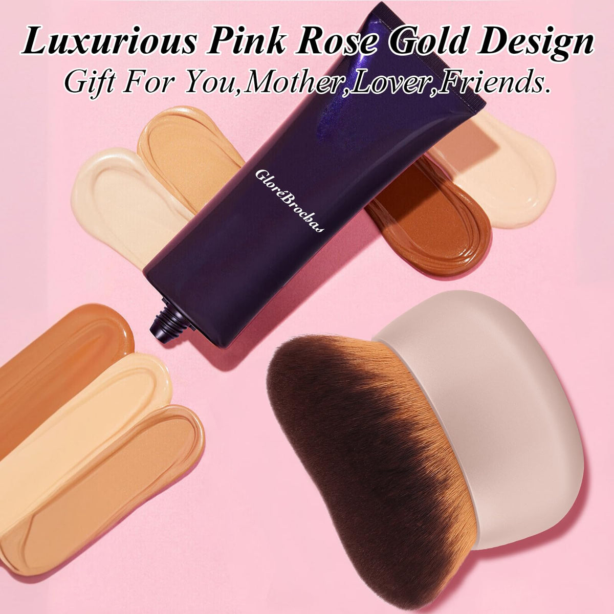 GloréBrochas brush on a vanity showing travel-ready design and durable build quality