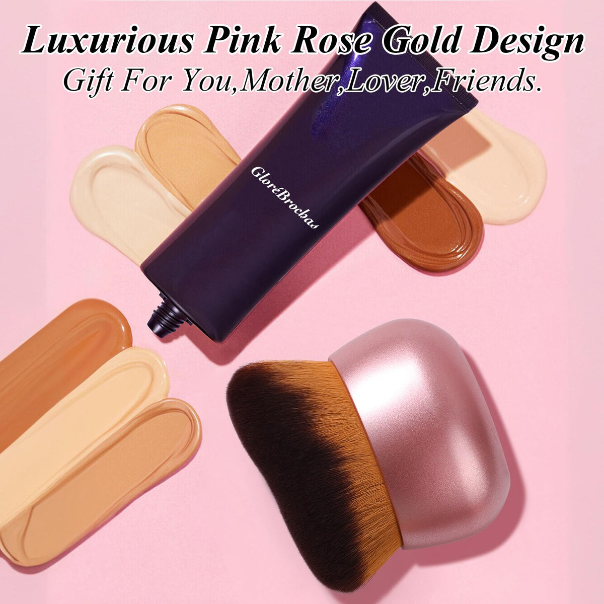 GloréBrochas in a beach bag travel scene for on-the-go tanning touch-ups