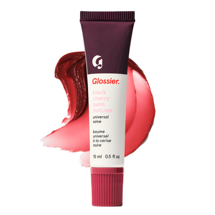 Glossier Balm Dotcom front packaging showing tube and label, convenient daily use