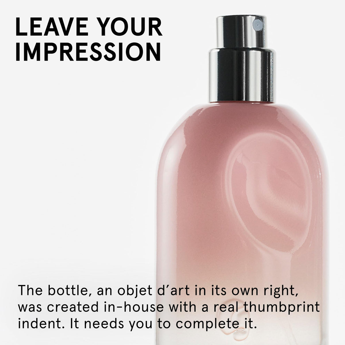 Glossier bottle in hand for size comparison benefit: travel-friendly 50ml