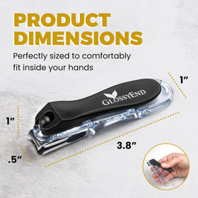 GlossyEnd size comparison with ruler showing compact 4-inch portability