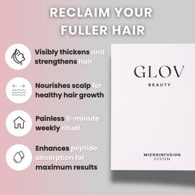 Glov Beauty reusable applicator held in hand for controlled stamping