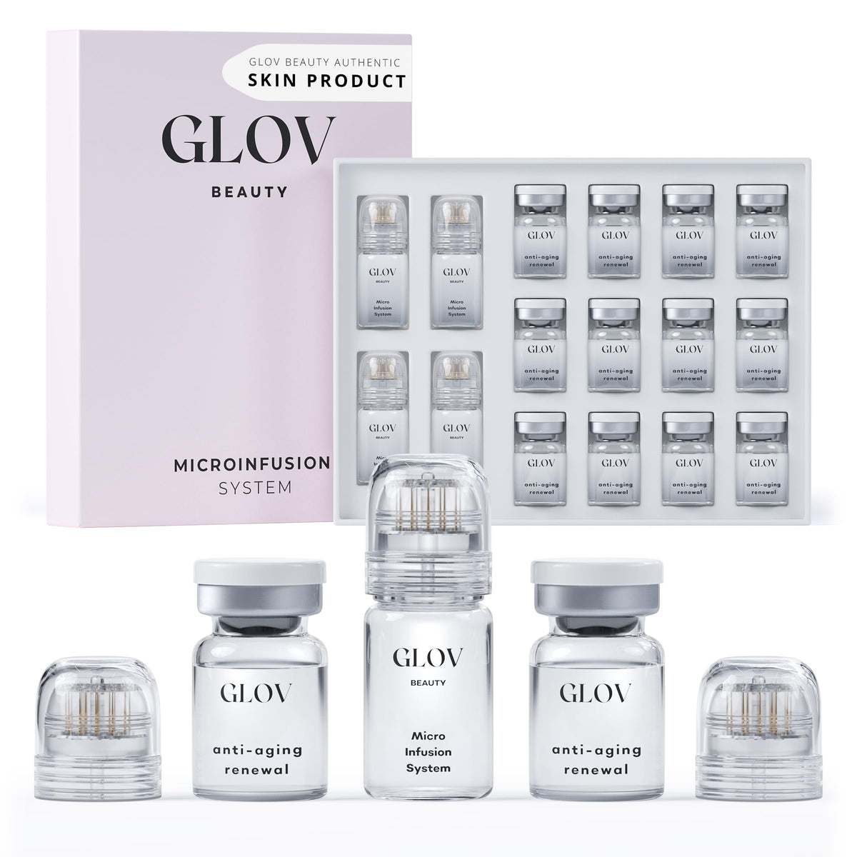 Glov Beauty front packaging showing kit contents and benefits