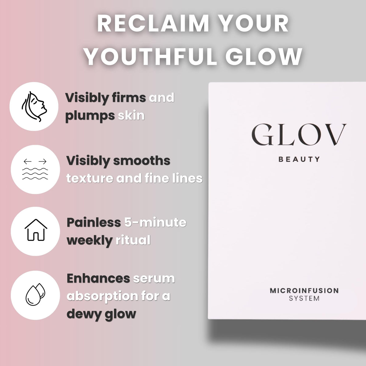 Glov Beauty stamp being used on cheek to illustrate gentle tapping
