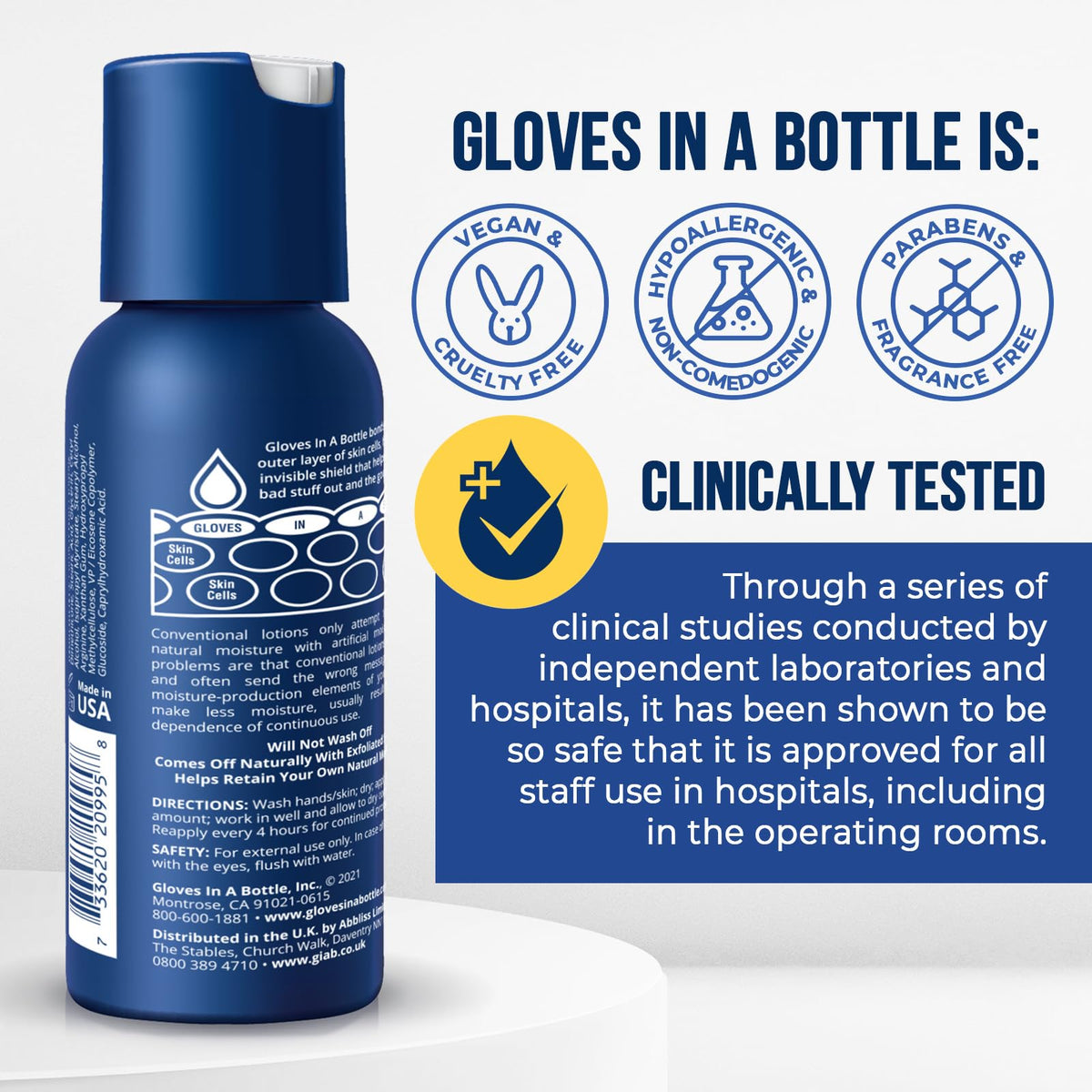 Gloves In A Bottle being applied to hands to soothe dry, cracked skin effectively
