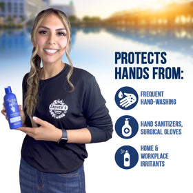 Gloves In A Bottle pump being dispensed into hand for quick use
