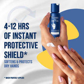 Gloves In A Bottle silicone barrier illustration highlighting long-lasting hand protection