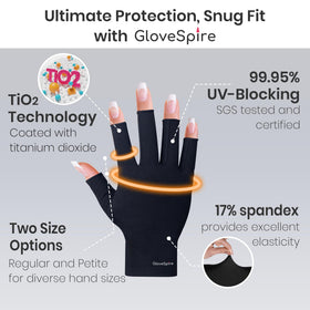 GloveSpire in use during a salon gel manicure for hand shielding