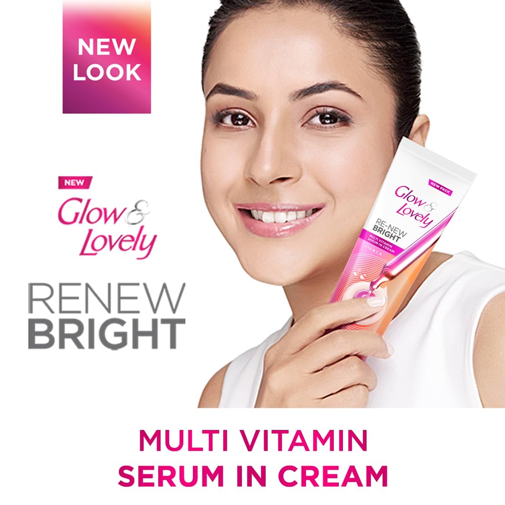 Glow & Lovely jar side label highlighting product name and usage information