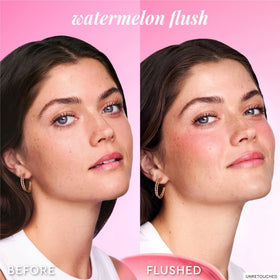 Glow Recipe before and after cheeks demonstrating natural glow