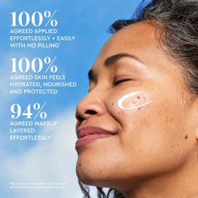 Glow Recipe applied on cheek showing dewy finish and smooth coverage benefit