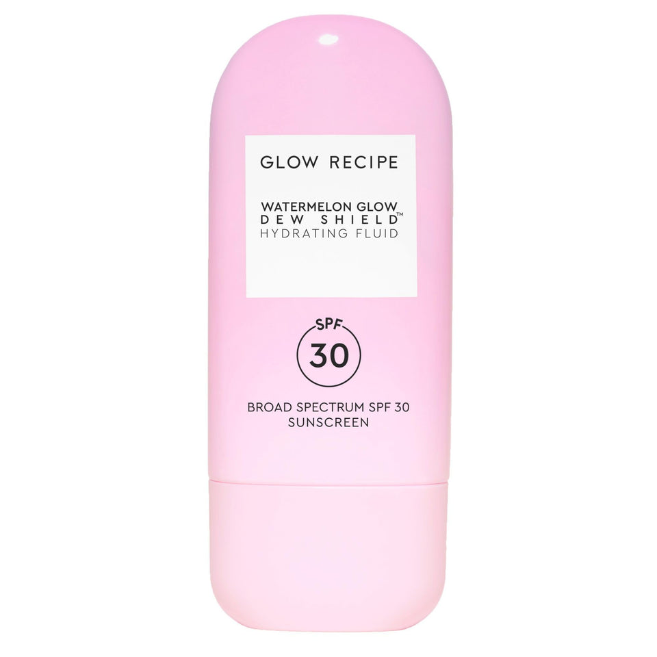 Glow Recipe front packaging showing compact 15ml sunscreen for travel