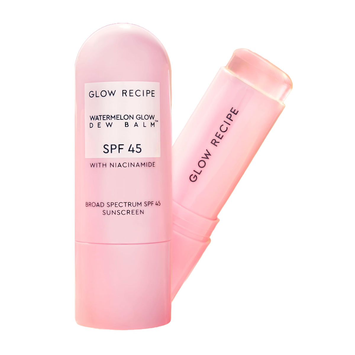 Glow Recipe face sunscreen stick front packaging showing SPF 45 protection