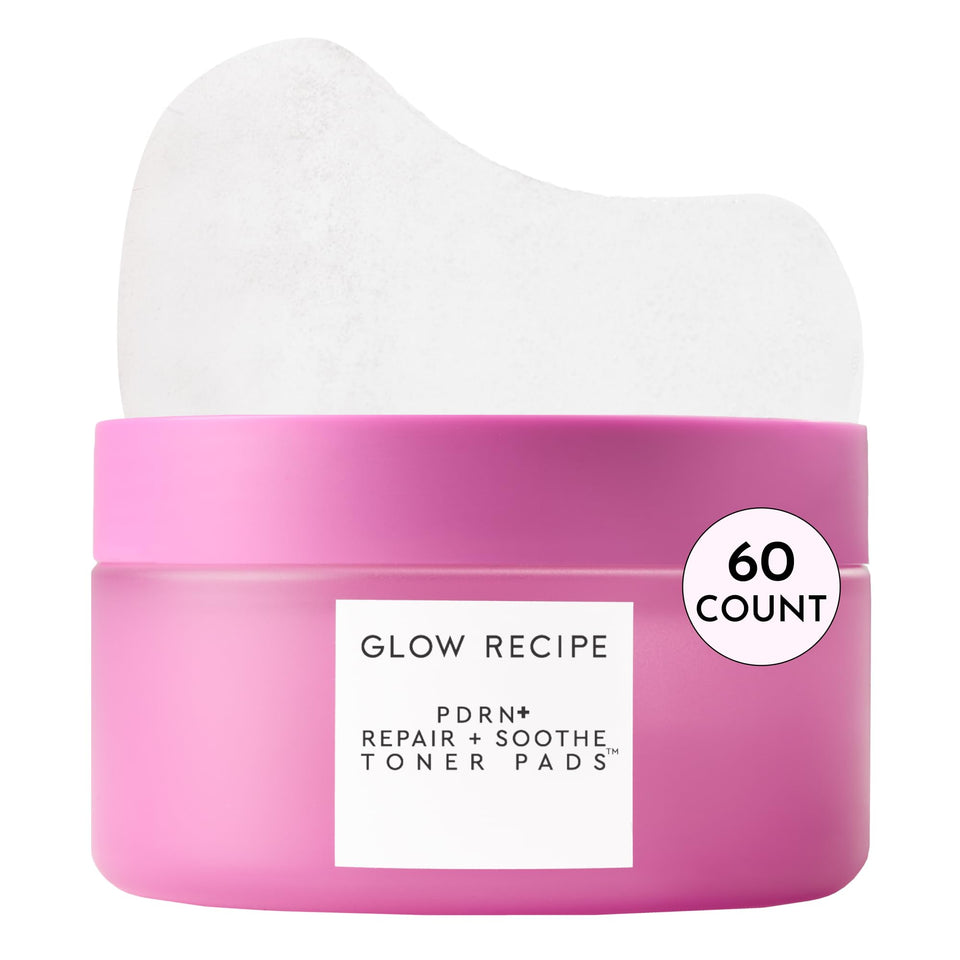 Glow Recipe front packaging showing pouch of 60 fragrance-free toner pads