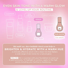 Glow Recipe Hue Drops mixed with foundation to demonstrate added luminosity benefit
