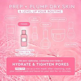 Glow Recipe travel-sized bottles arranged for easy packing benefit