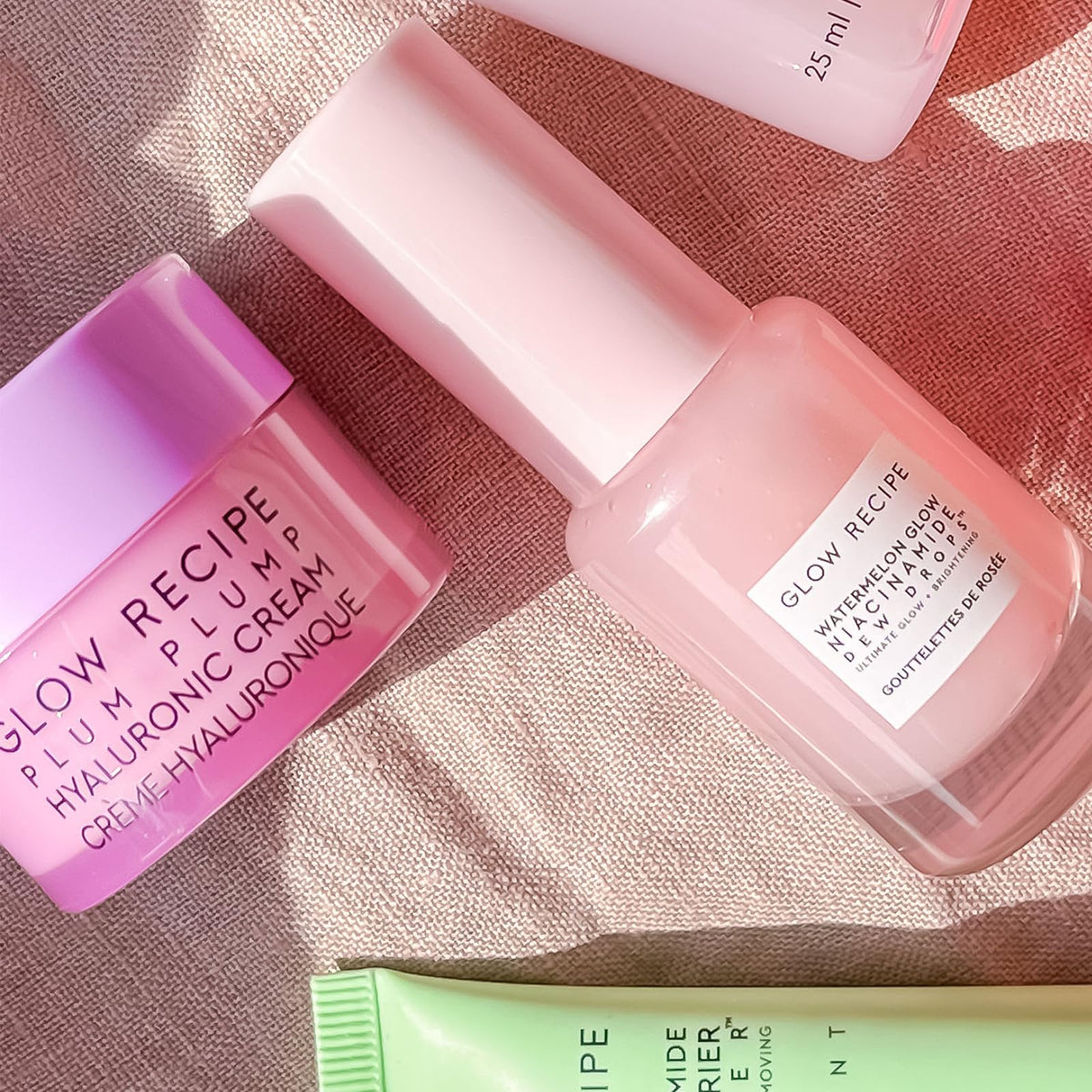Glow Recipe packaging labels and ingredients list clear view highlighting vegan cruelty-free formula