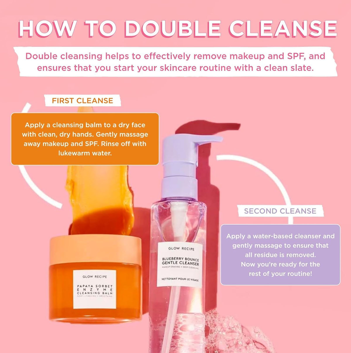 Glow Recipe removing mascara illustrating effective waterproof makeup breakdown