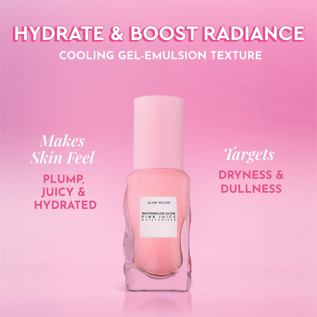 Glow Recipe swatch on hand showing fast-absorbing gel hydration