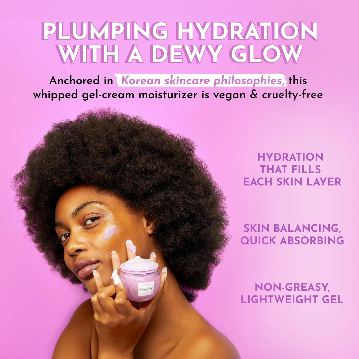 Glow Recipe open jar texture close-up revealing lightweight gel-cream hydration