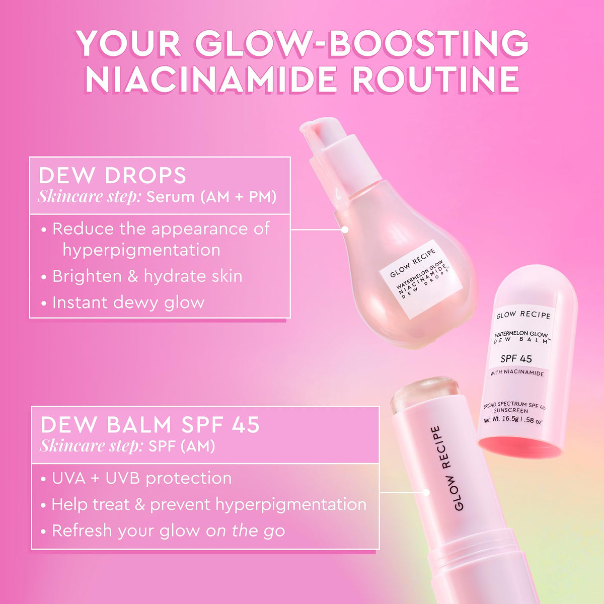 Glow Recipe sunscreen on skin demonstrating dewy no-white-cast finish